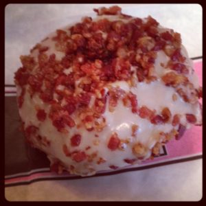 A maple bacon donut from Dinkel's in Lakeview